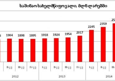 2014 წელს საშინაო სახელმწიფო ვალი 554 მილიონი ლარით გაიზარდა