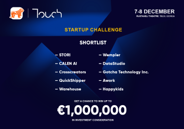 Touch Summit-ის Startup Challenge-ის შორთლისთი ცნობილია - სამიტის გენერალური პარტნიორი საქართველოს ბანკია